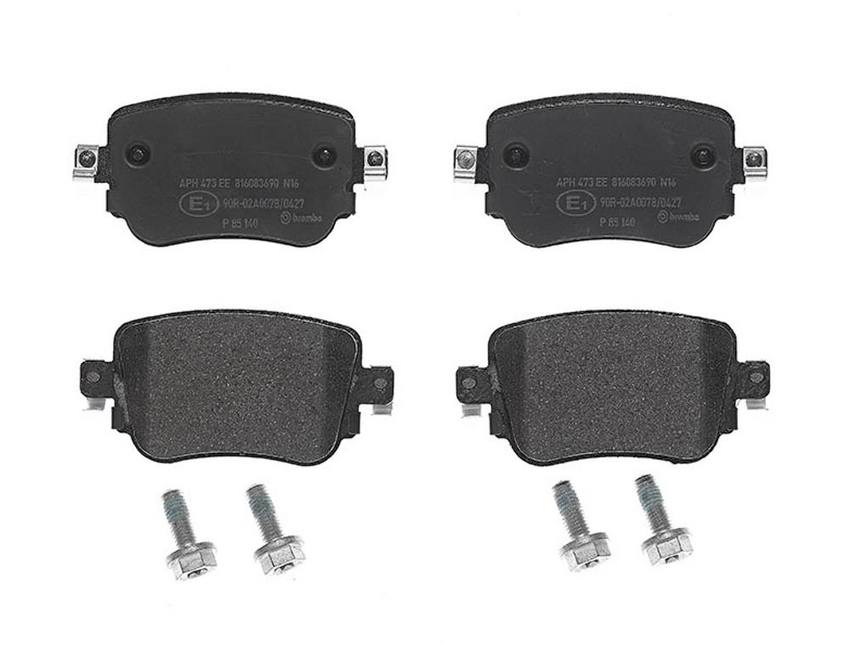 Audi VW Disc Brake Pad Set - Rear (Low-Met) 7N0698451A - Brembo P85140